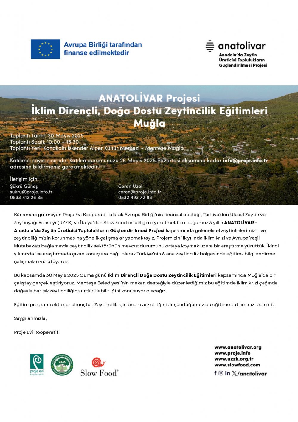 klim Direnli Doa Dostu Zeytincilik Eitimleri